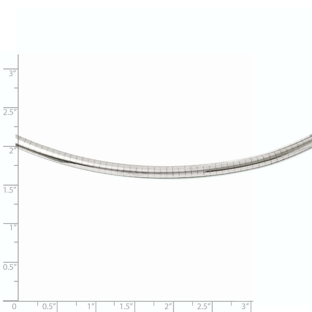 14k White Gold 4mm Domed Omega Necklace