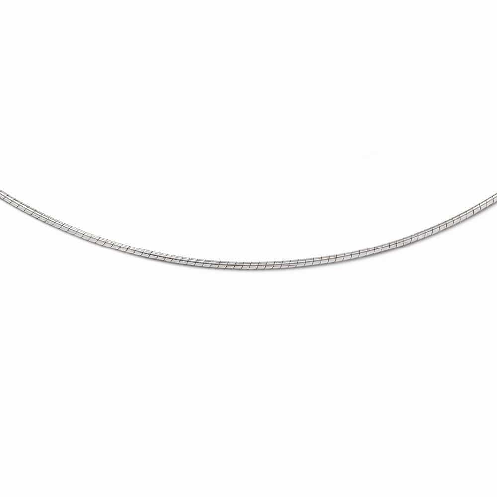 14k White Gold 1.2mm Omega Necklace