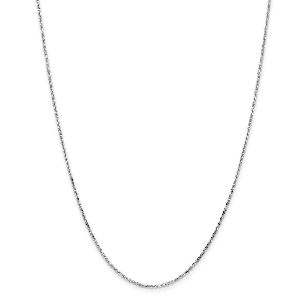 14k White Gold 1.40mm Round Link Cable Chain