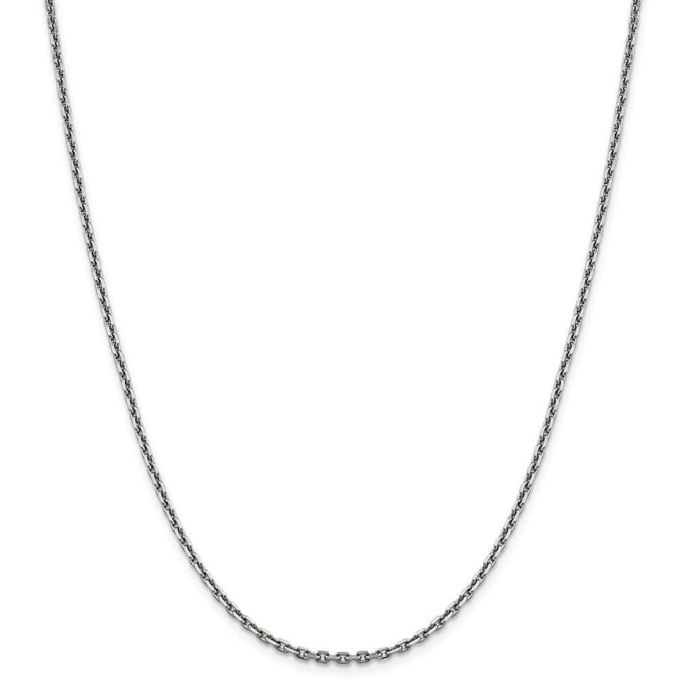 14k White Gold 2.50mm Solid D.C Cable Chain