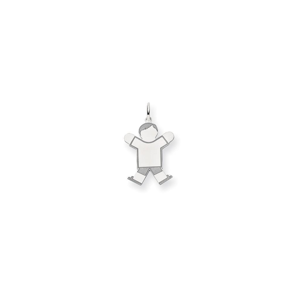 14k White Gold Boy With Haircut Joy Charm