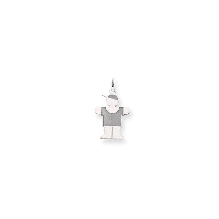 14k White Gold Boy With Hat Hugs Charm