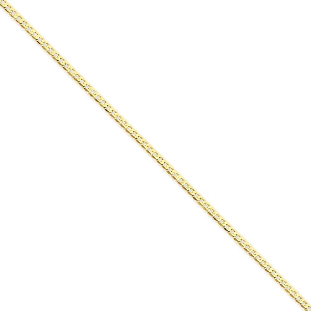 14k Yellow Gold 2.20mm Flat Beveled Curb Chain