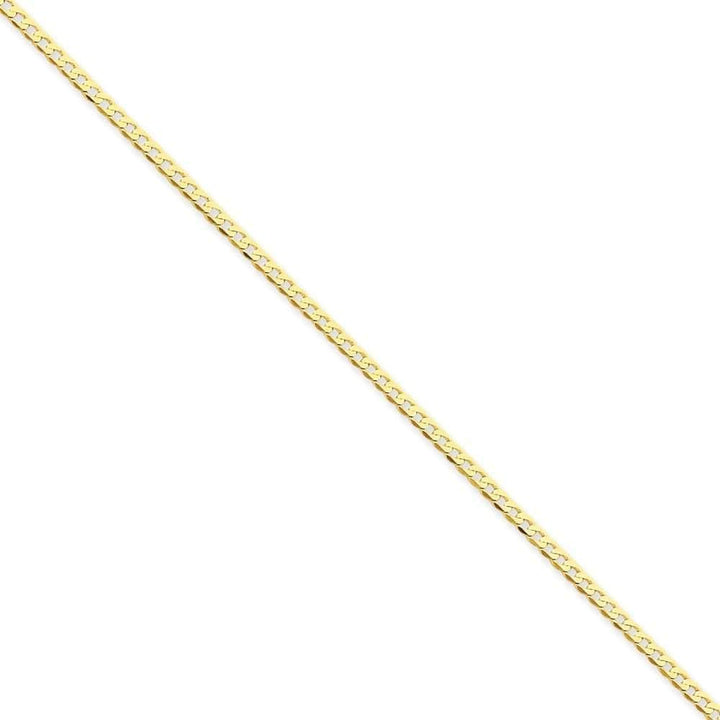 14k Yellow Gold 2.20mm Flat Beveled Curb Chain