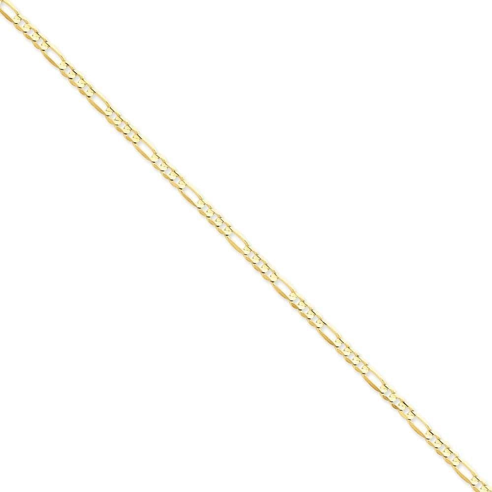 14k Yellow Gold 4.00m Concave Open Figaro Chain