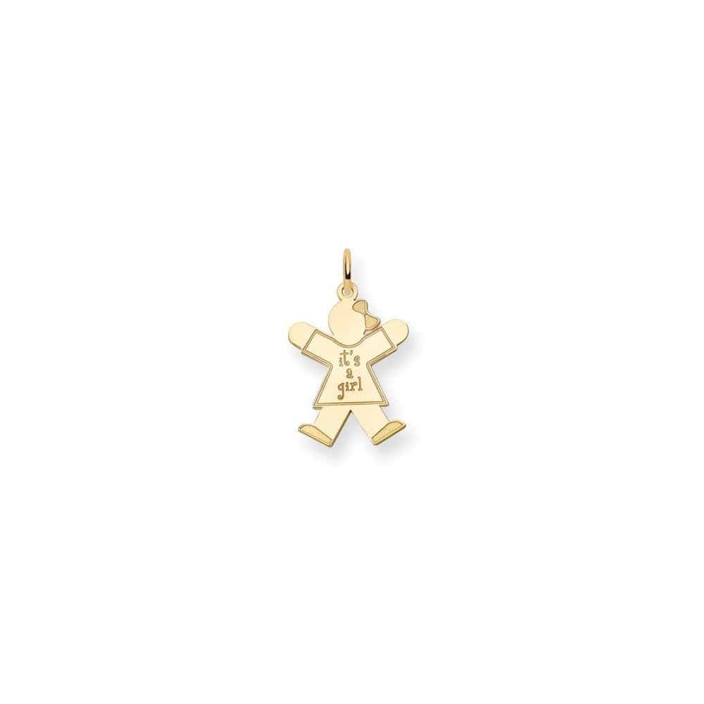 14k Yellow Gold It's a Girl Joy Charm