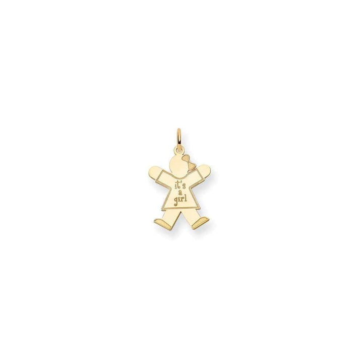14k Yellow Gold It's a Girl Joy Charm