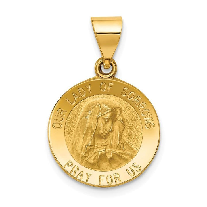 14k Yellow Gold Our Lady of Sorrows Medal