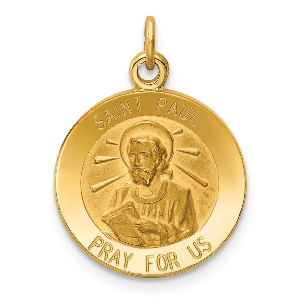 14k Yellow Gold Saint Paul Medal Pendant