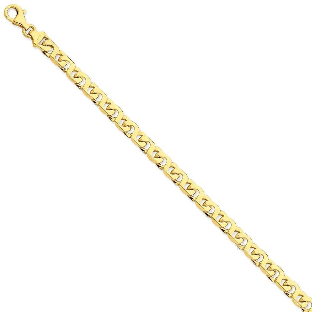 14k Yellow Gold Solid 6.00mm Fancy Link Chain