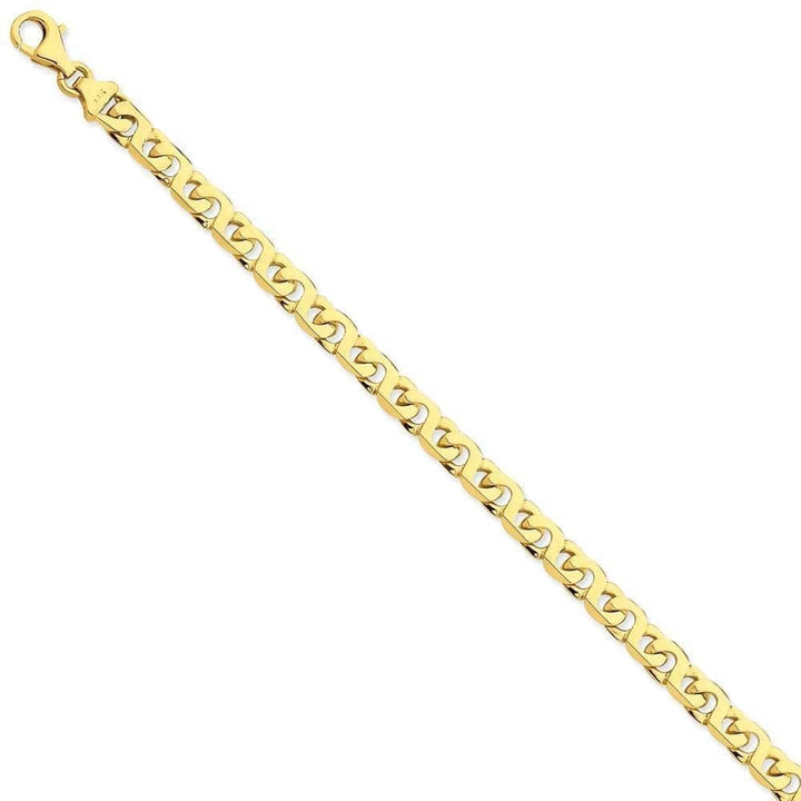 14k Yellow Gold Solid 6.00mm Fancy Link Chain