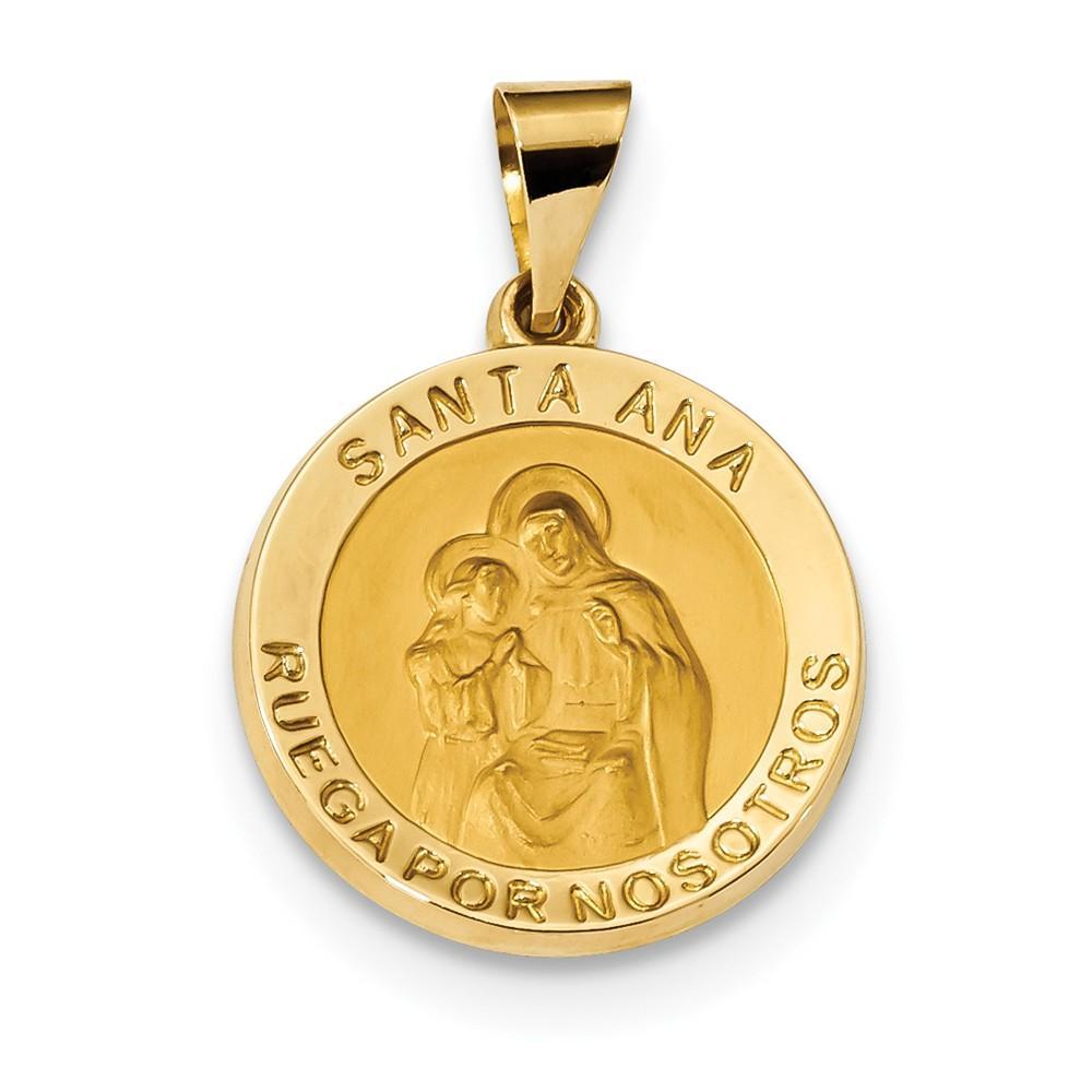 14k Yellow Gold Spanish Saint Anne Medal