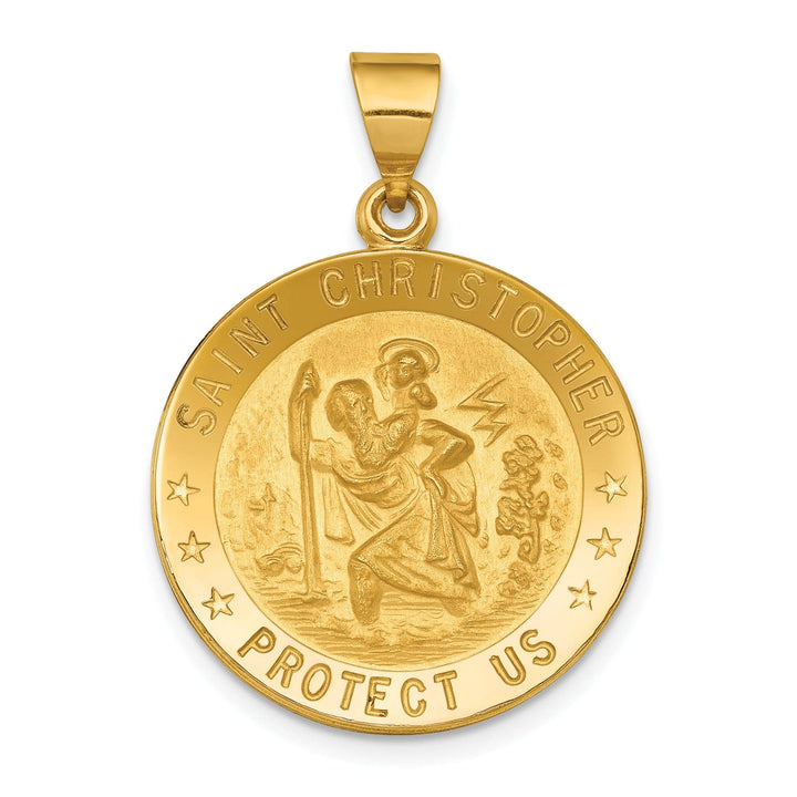 18k Yellow Gold Saint Christopher Medal Pendant