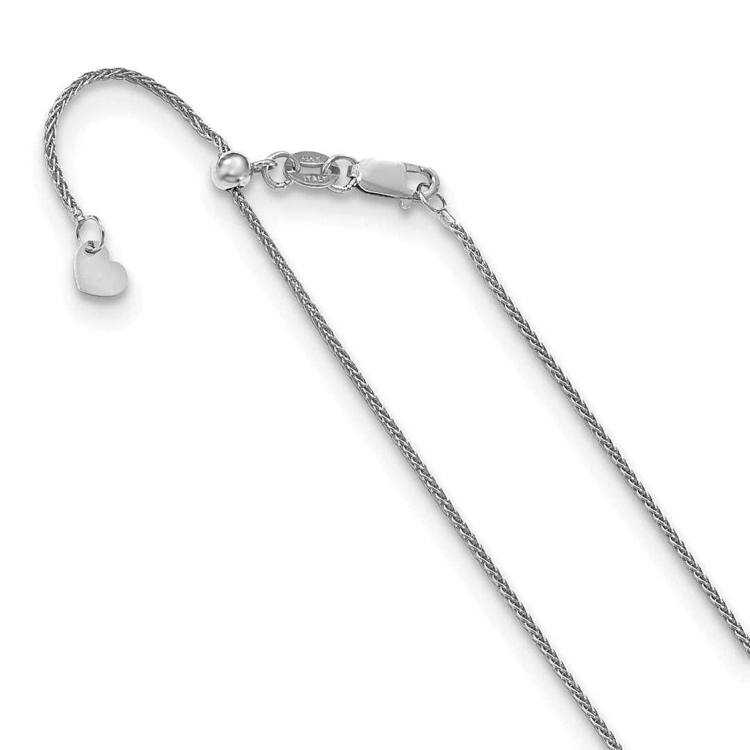 14k White Gold Adjustable Wheat Chain