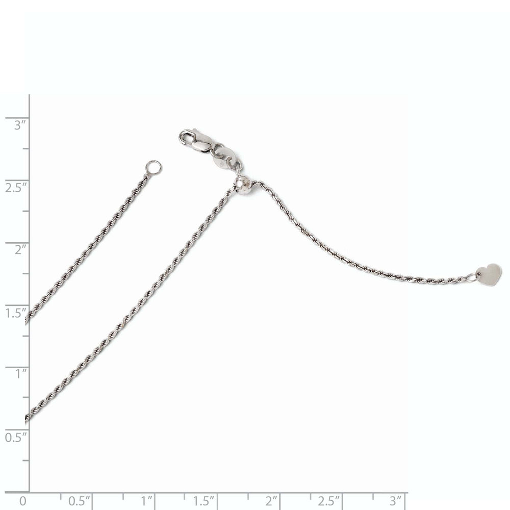 14k White Gold Adjustable Rope Chain