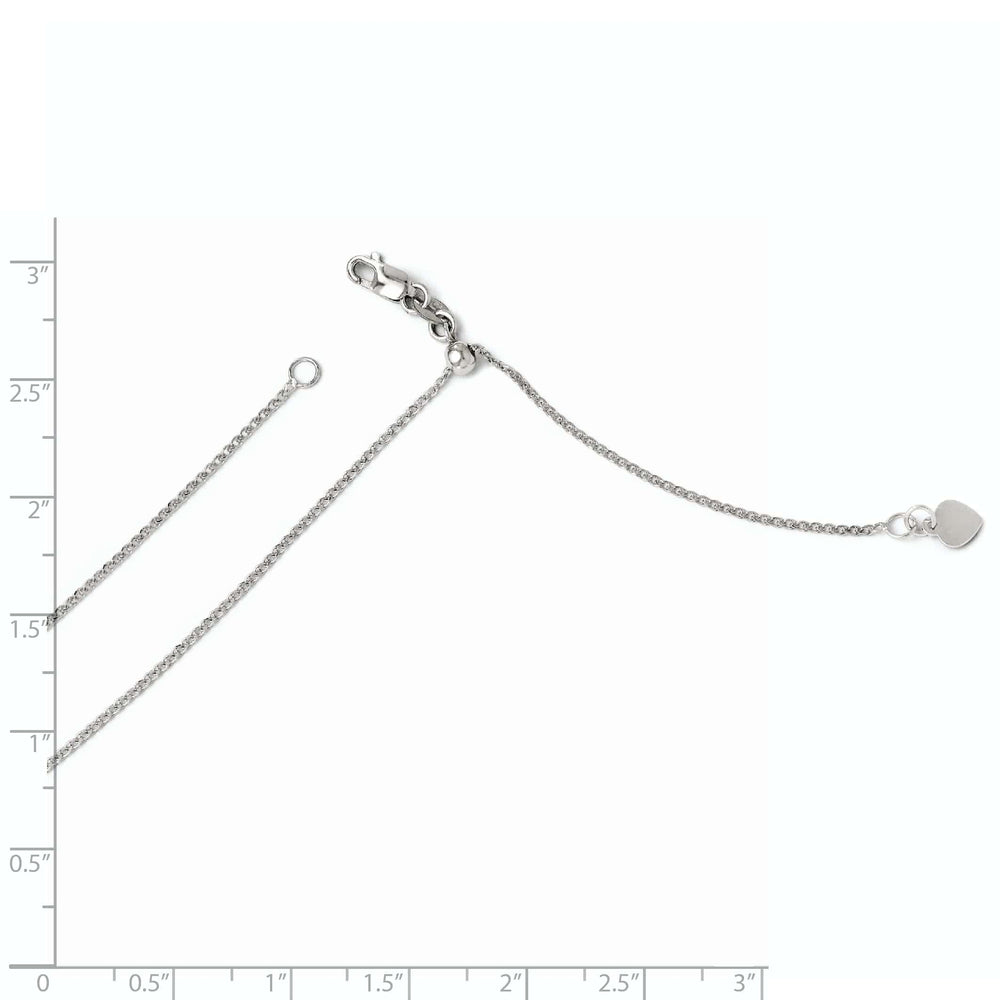 14k White Gold Adjustable Curb Chain