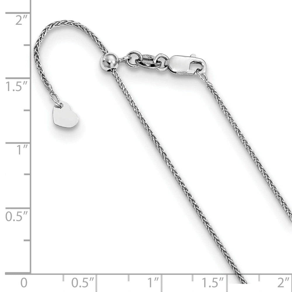 Adjustable 10K White Gold Wheat Chain