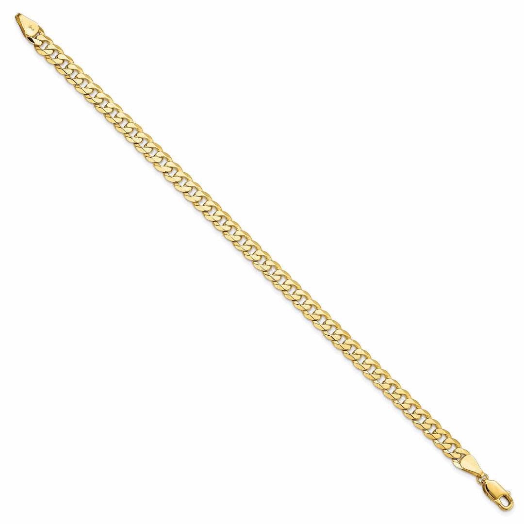 14k Yellow Gold 5.75mm Beveled Curb Bracelet