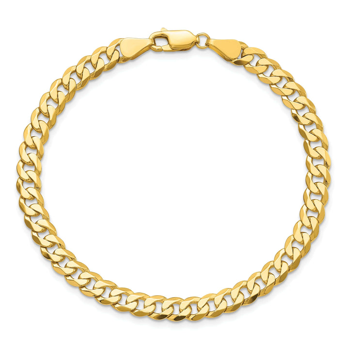 14k Yellow Gold 5.75mm Beveled Curb Bracelet