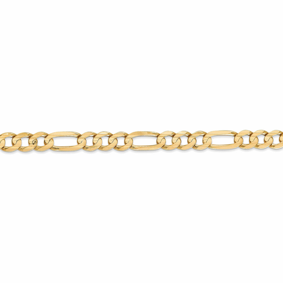10k Yellow Gold 6.0mm Concave Figaro Bracelet