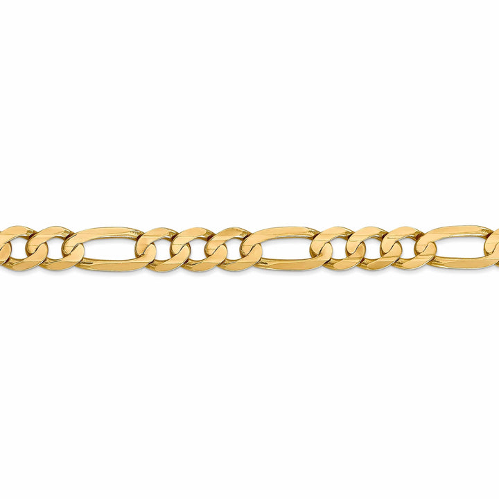 10k Yellow Gold 7.5mm Concave Figaro Bracelet