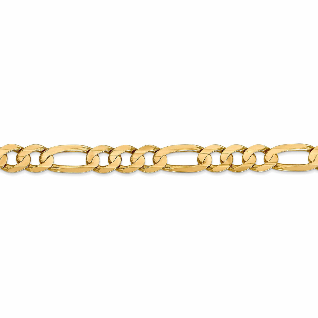 10k Yellow Gold 7.5mm Concave Figaro Bracelet