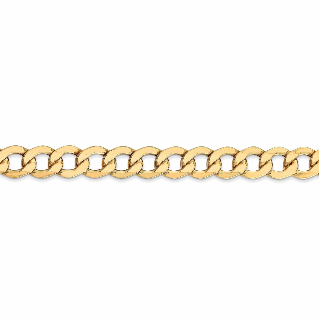 10k Yellow Gold 7.0m Semi-Solid Curb Link Chain