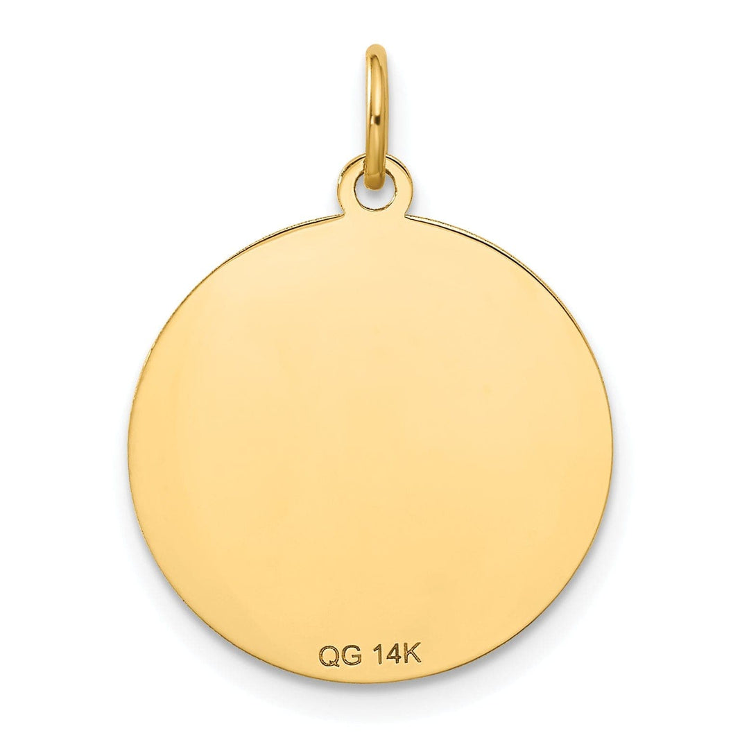 14k Yellow Gold Merry Christmas Disc Pendant