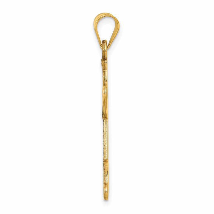14k Yellow Gold Polished Girl Charm Pendant