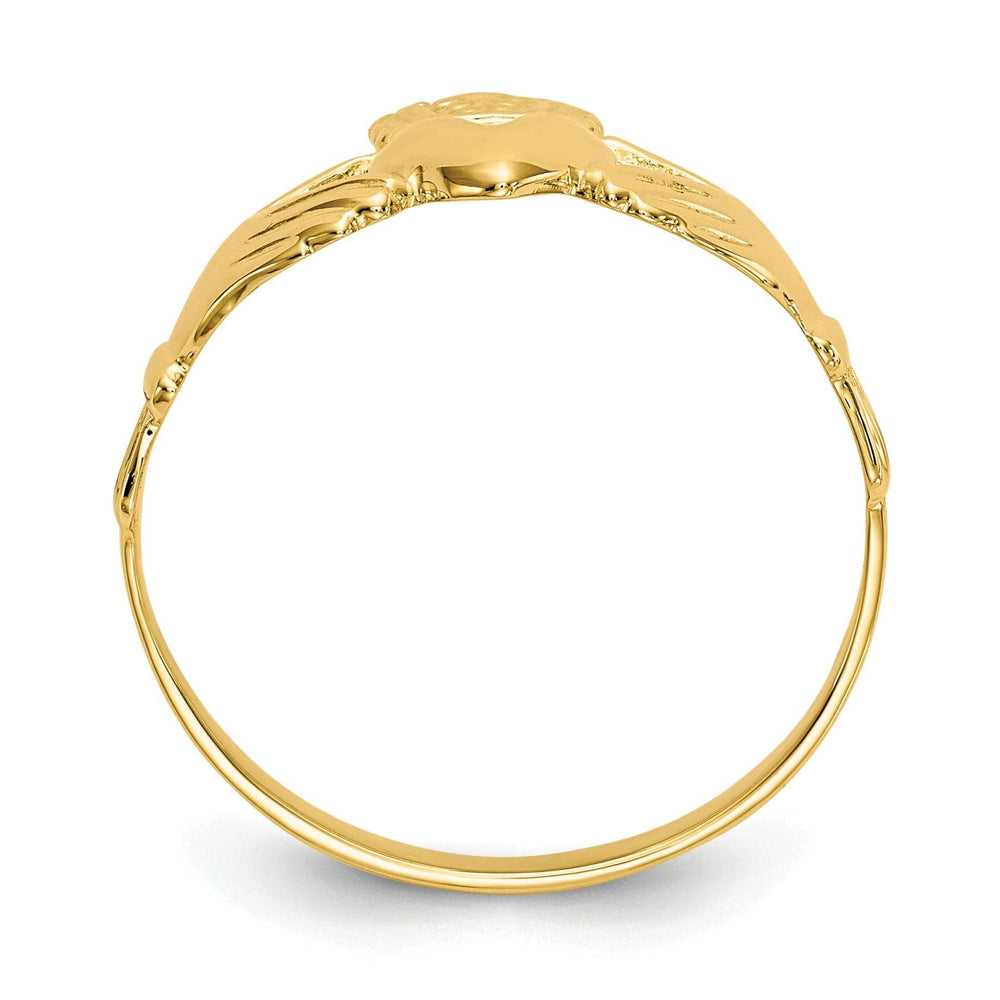 14kt yellow gold ladies claddagh ring
