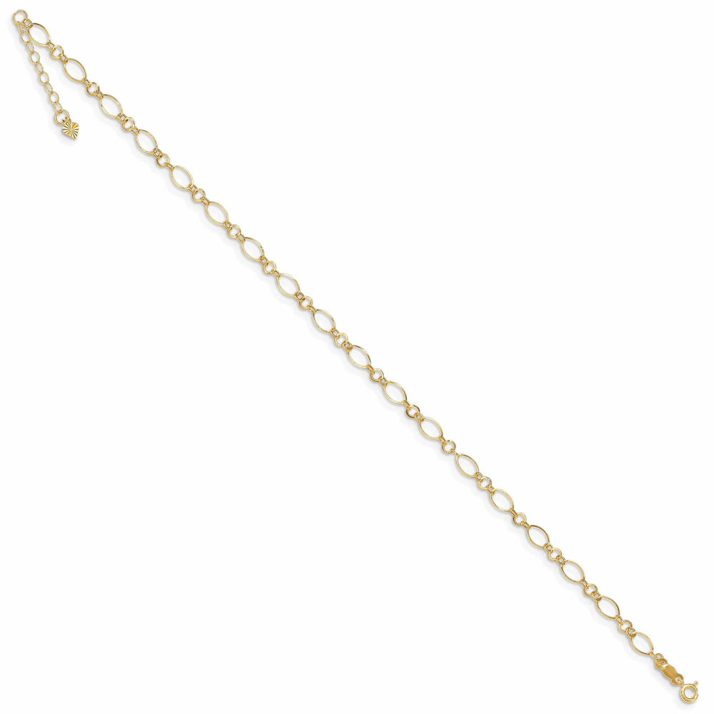 14K Yellow Gold Link Design Anklet