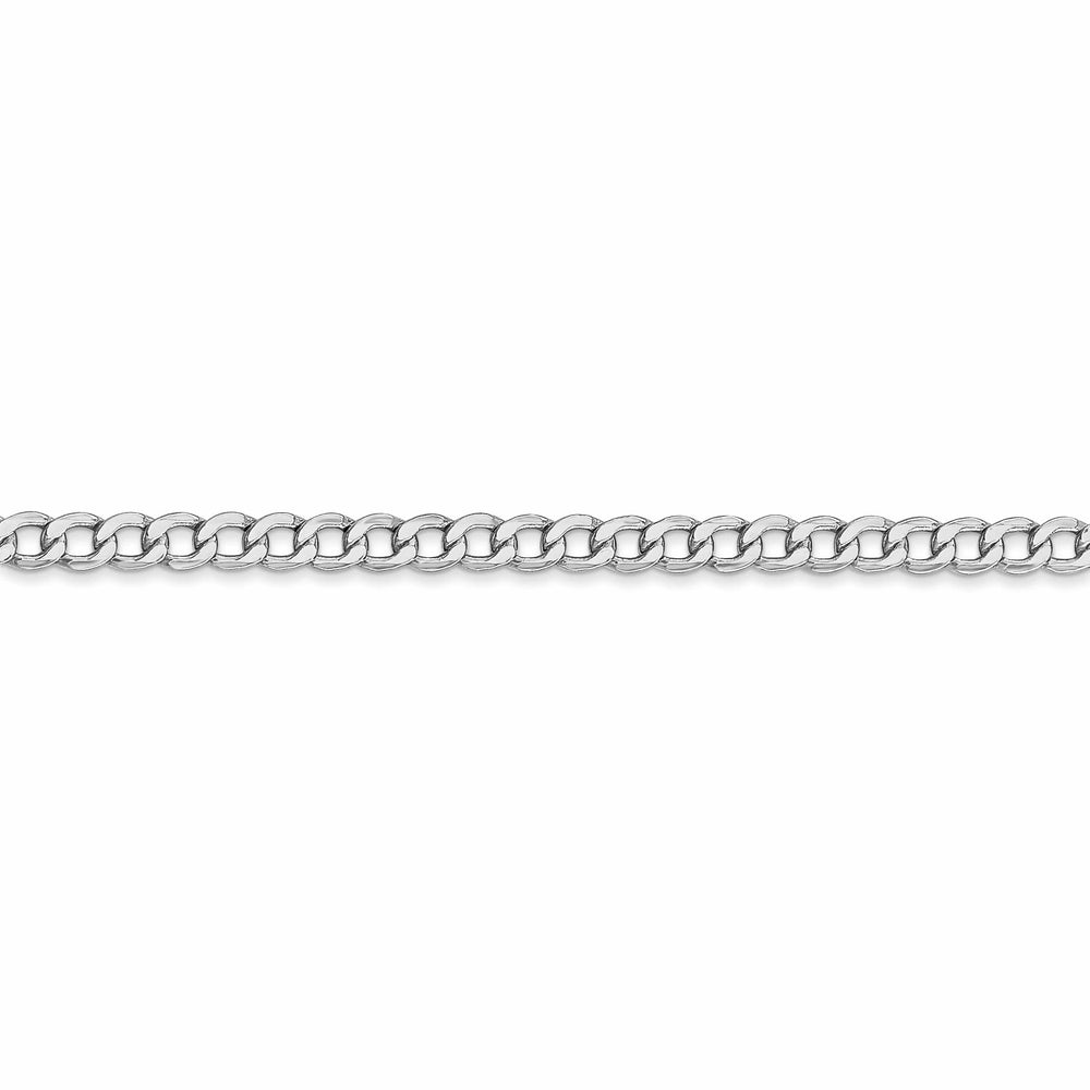 14k White Gold 3.35m Semi Solid Curb Link Chain