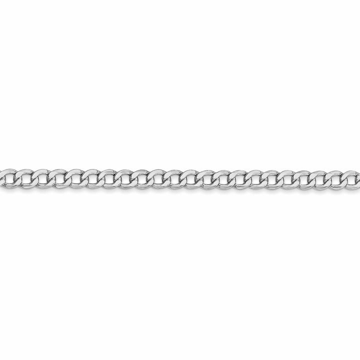 14k White Gold 3.35m Semi Solid Curb Link Chain