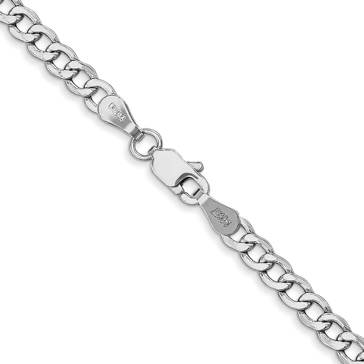 14k White Gold 3.35m Semi Solid Curb Link Chain
