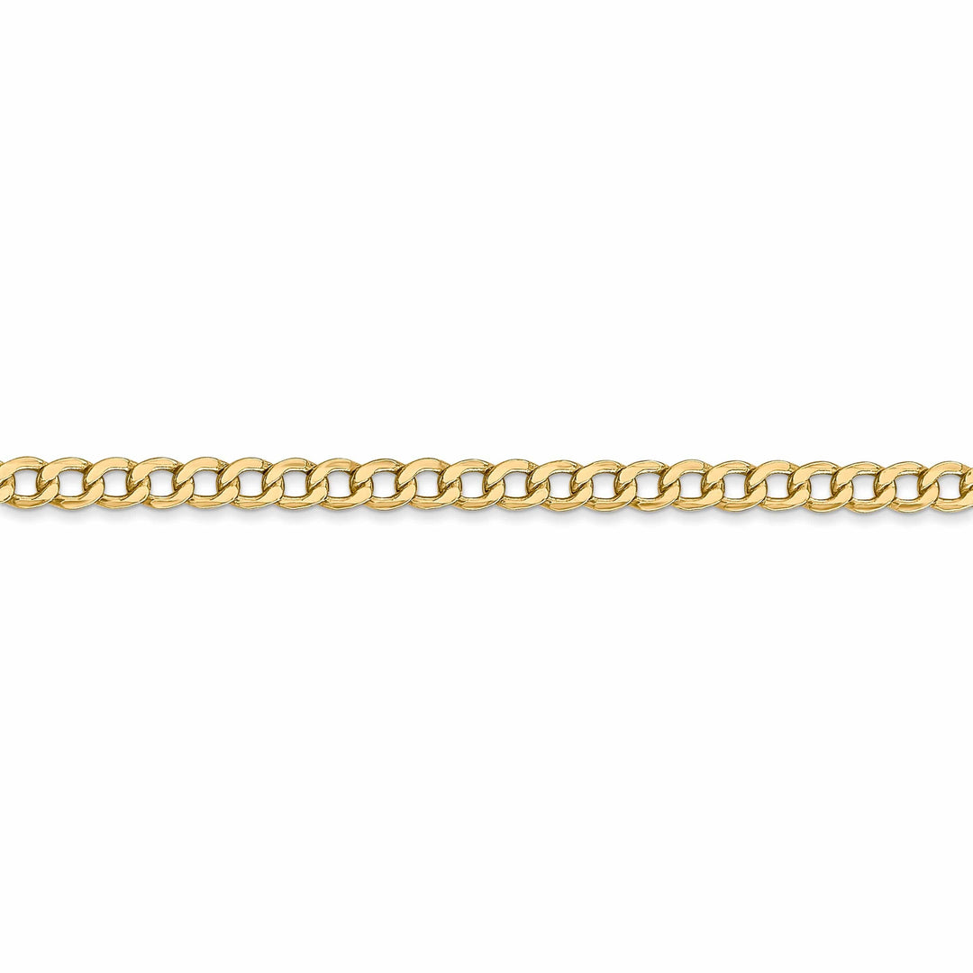 14k Yellow Gold 3.35m Semi Solid Curb Link Chain