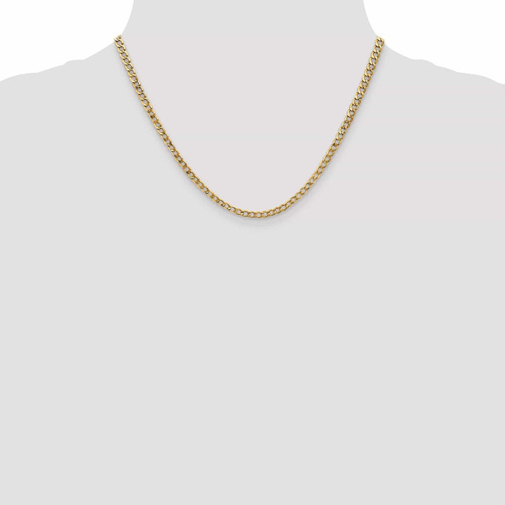 14k Yellow Gold 3.35m Semi Solid Curb Link Chain