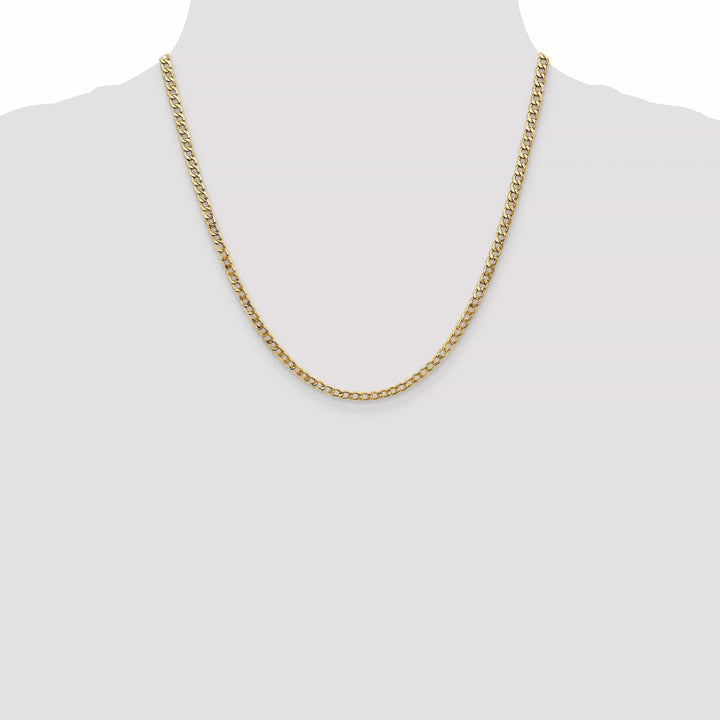 14k Yellow Gold 3.35m Semi Solid Curb Link Chain