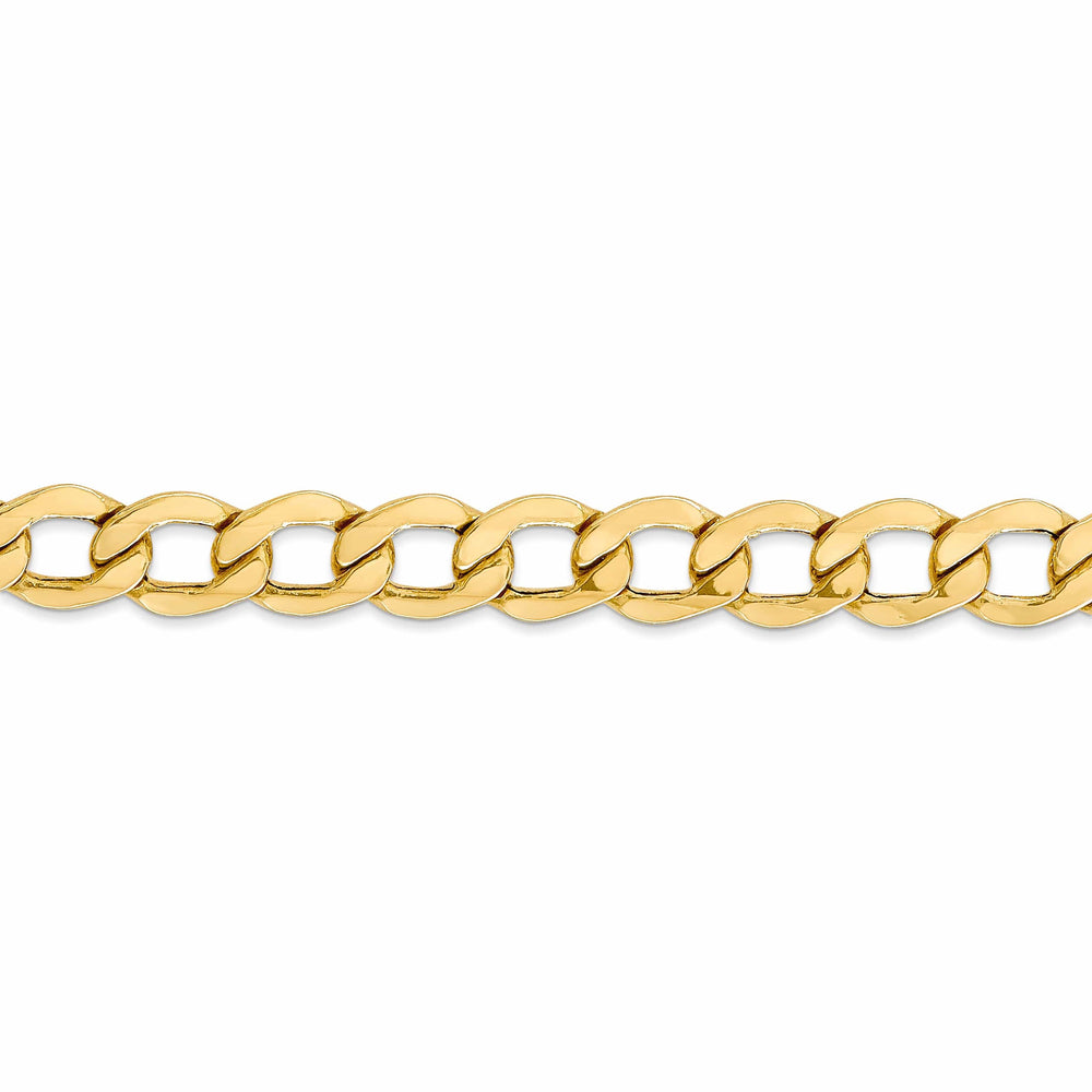 14k Yellow Gold 8.00m Semi Solid Curb Link Chain