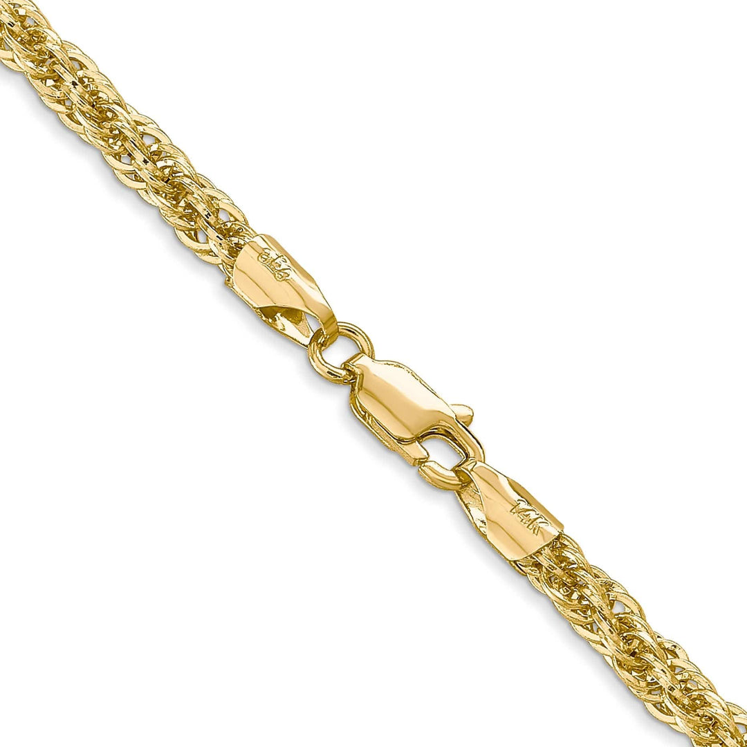 14k Yellow Gold 3.30mm D.C Semi Solid Rope Chain