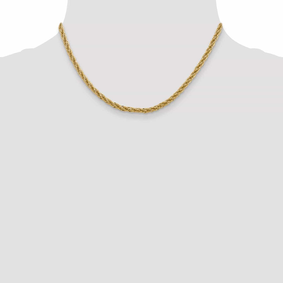 14k Yellow Gold 3.30mm D.C Semi Solid Rope Chain