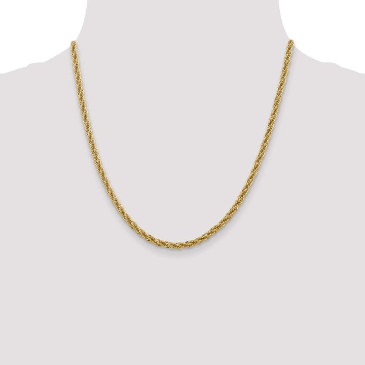 14k Yellow Gold 3.30mm D.C Semi Solid Rope Chain