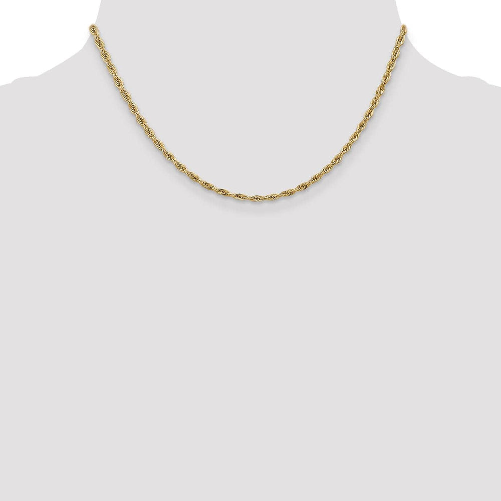 14k Yellow Gold 2.9mm Semi Solid Rope Chain