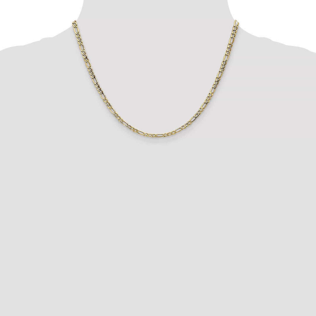 14k Yellow Gold 3.50-mm Semi Solid Figaro Chain