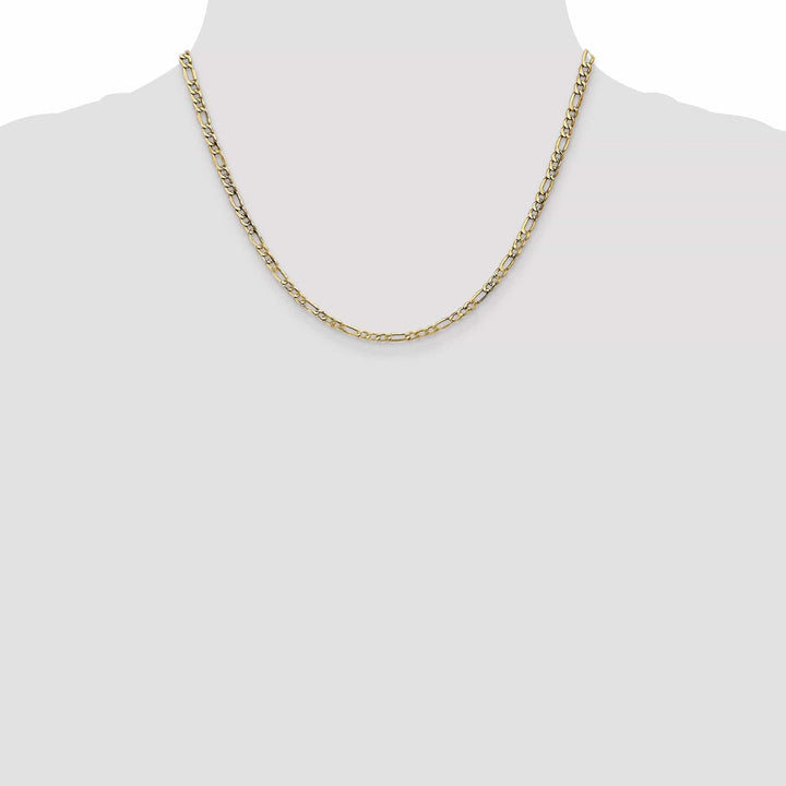 14k Yellow Gold 3.50-mm Semi Solid Figaro Chain