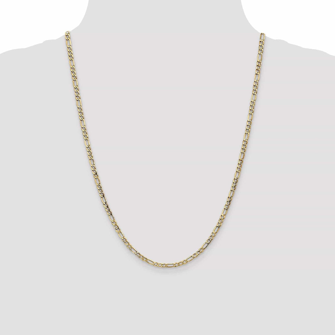 14k Yellow Gold 3.50-mm Semi Solid Figaro Chain