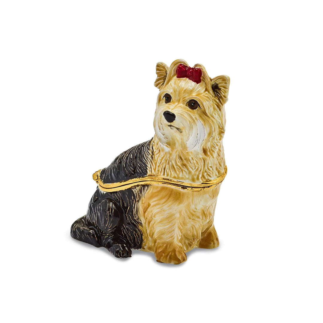 Bejeweled Multi Color Finish KIMBERLY Yorkshire Terrier Trinket Box