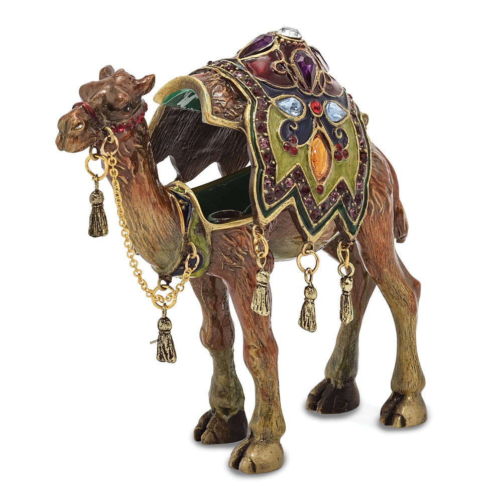 Bejeweled Pewter Desert Camel Trinket Box