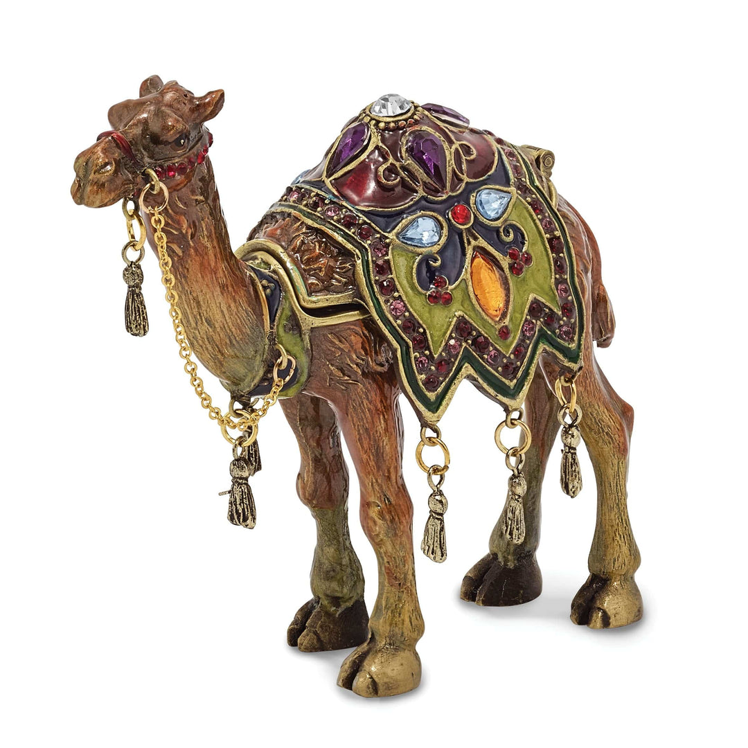 Bejeweled Pewter Desert Camel Trinket Box