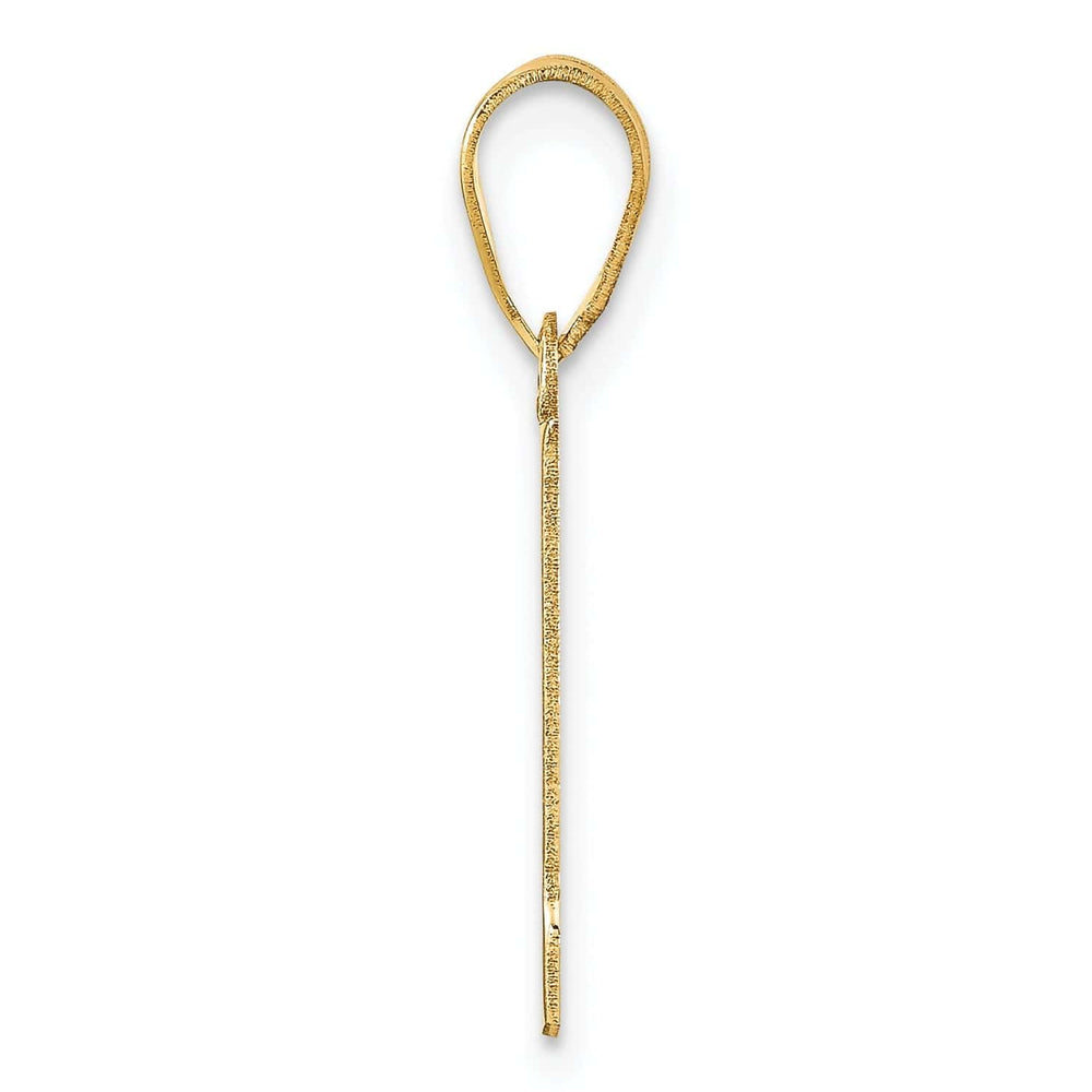 14k Yellow Gold Polished Finish Block Script Design Number 1 Charm Pendant