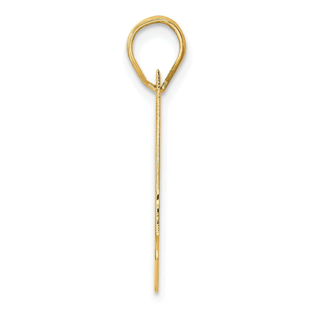 14k Yellow Gold Polished Finish Block Script Design Number 21 Charm Pendant
